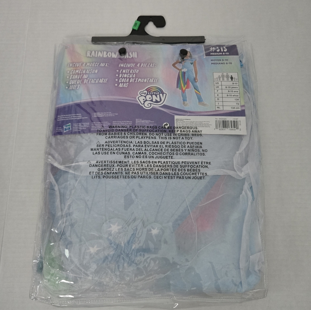 My Little Pony Rainbow Dash Costume - Kids Size Medium 8 - 10 - Picture 2 of 8